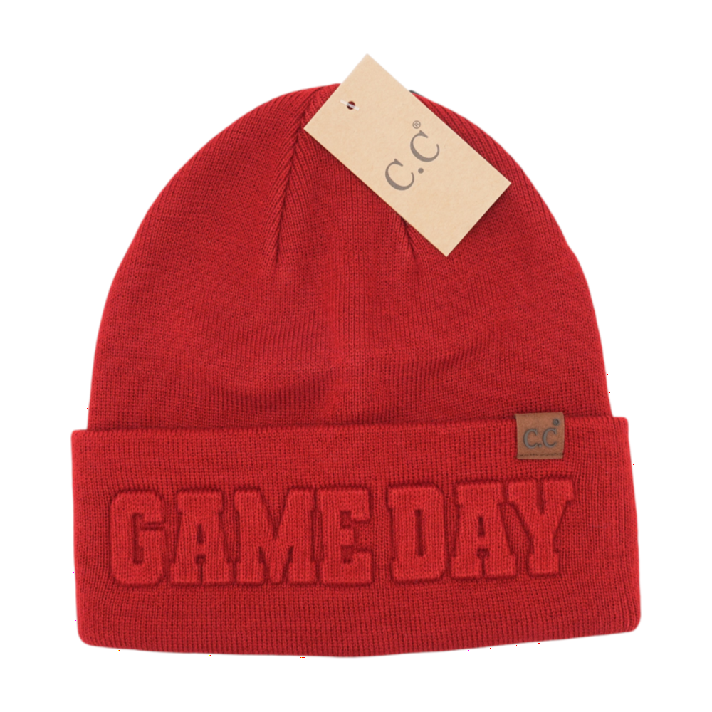 C.C Burgundy Game Day Beanie – Image 1