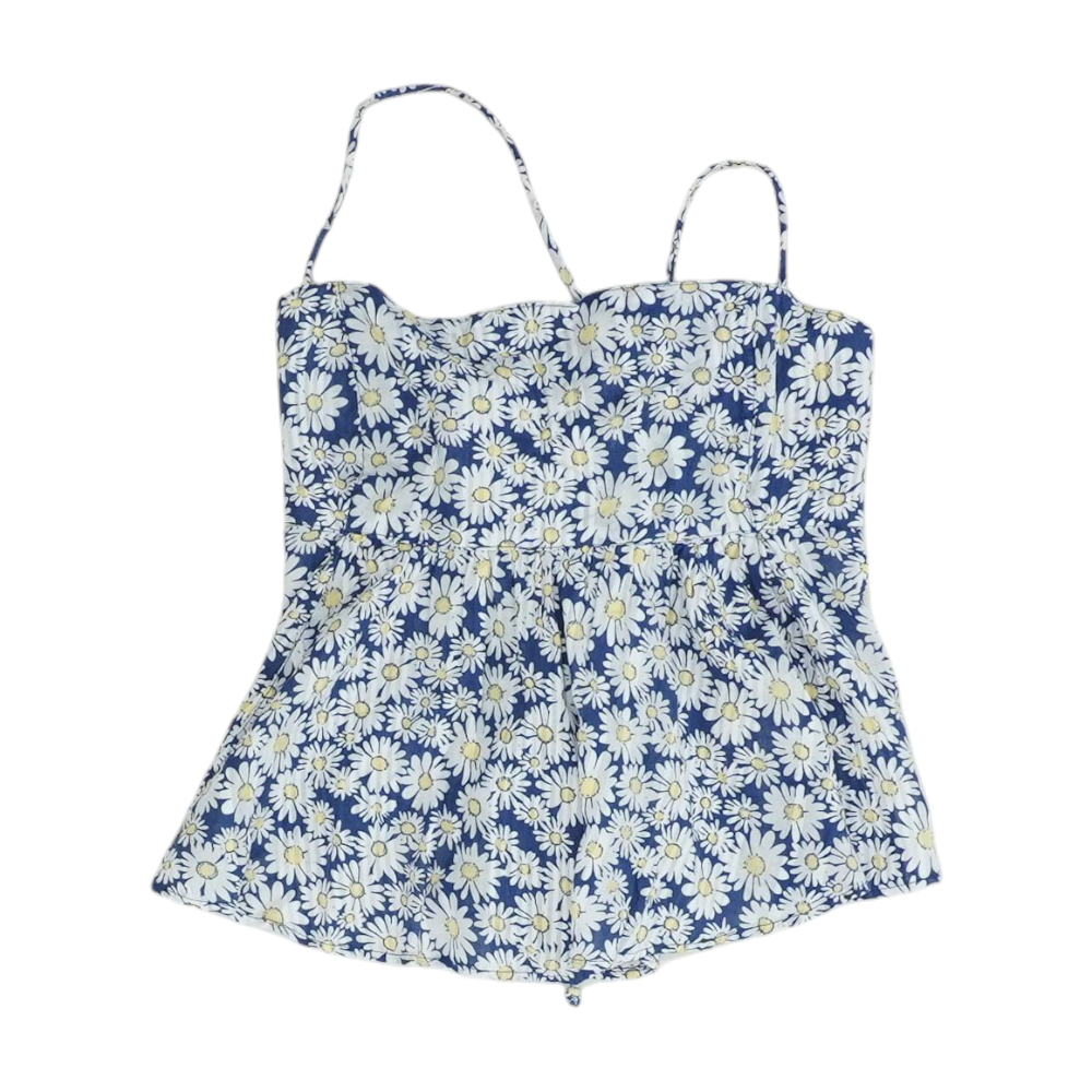 Free People Navy Floral Blouse – Image 1