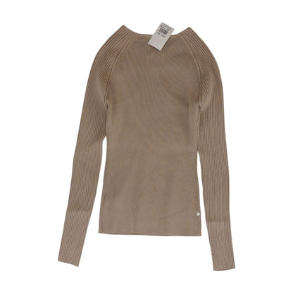 Tan Solid Knit Top