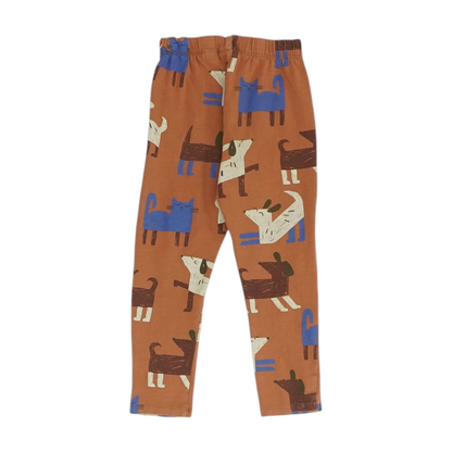 Brown Graphic Active Pants