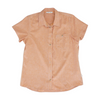 Orange Solid Short Sleeve Button Down