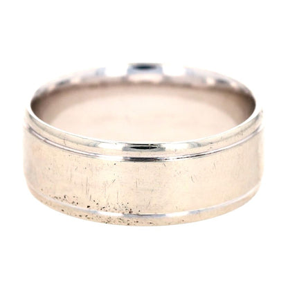 10K White Gold Plain Grooved Edge Band