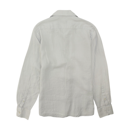 White Solid Long Sleeve Button Down