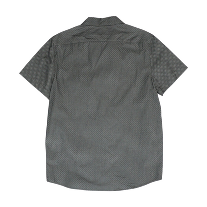 Gray Polka Dot Short Sleeve Button Down