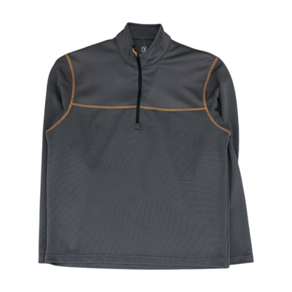 Gray Striped 1/4 Zip Pullover