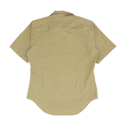 Khaki Solid Short Sleeve Button Down