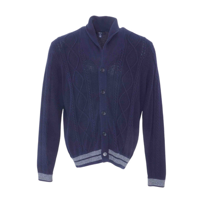 Navy Solid Cardigan Sweater
