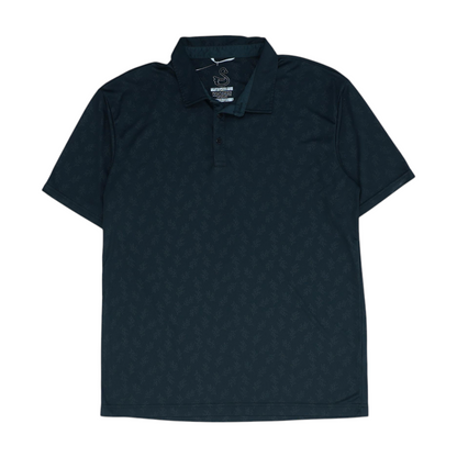 Black Print Short Sleeve Polo