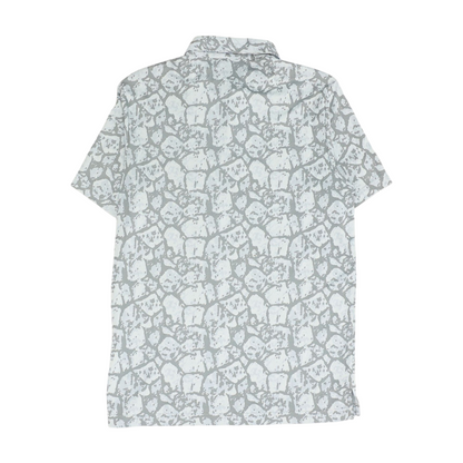 Gray Print Short Sleeve Polo