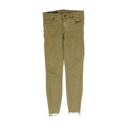 Green Solid Skinny Leg Jeans