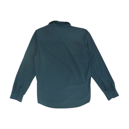 Teal Solid Long Sleeve Button Down