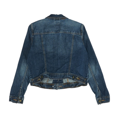 Blue Solid Denim Jacket
