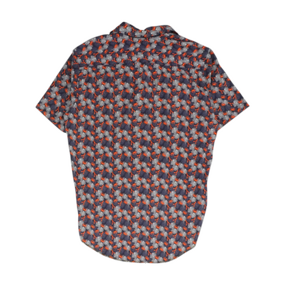 Purple Graphic Short Sleeve Button Down