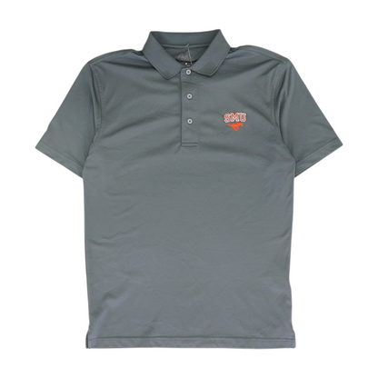 Gray SMU Mustangs Solid Short Sleeve Polo
