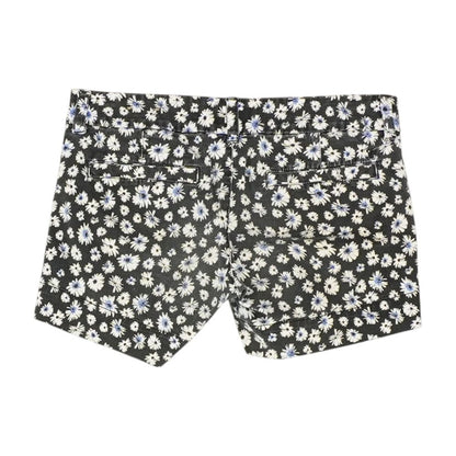 Black Floral Chino Shorts