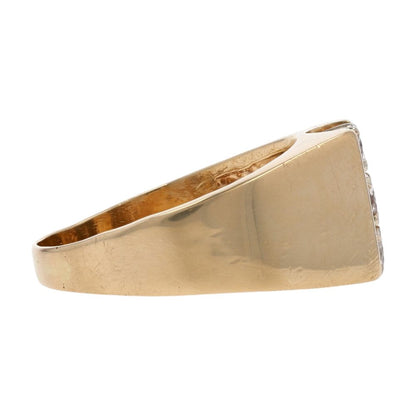 3/4 Ct 14K Gold Vertical Three Diamond Band