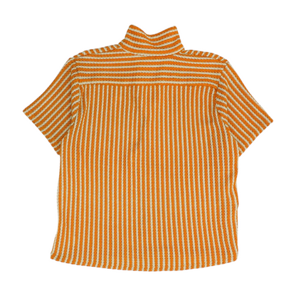 Orange Striped Short Sleeve Button Down