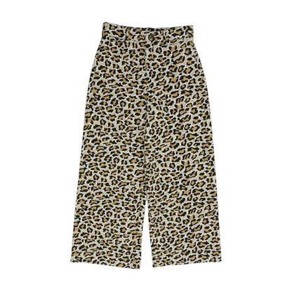Tan Animal Print Wide Leg Pants