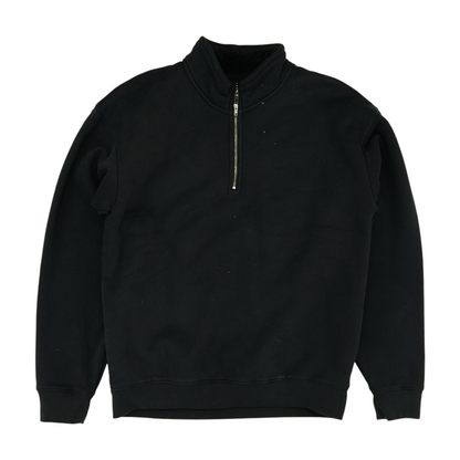 Black Solid 1/4 Zip Pullover
