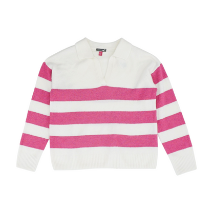 Ivory Striped Pullover Sweater
