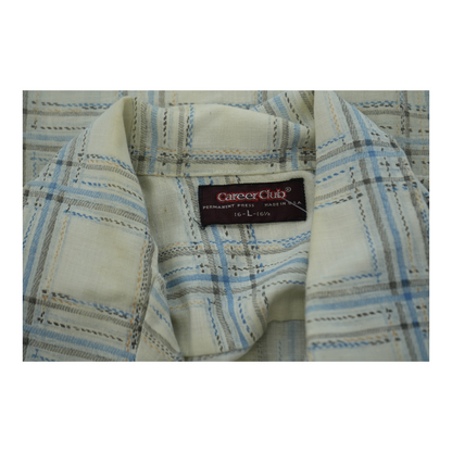 Cream Check Long Sleeve Button Down