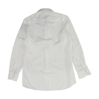 White Solid Long Sleeve Button Down