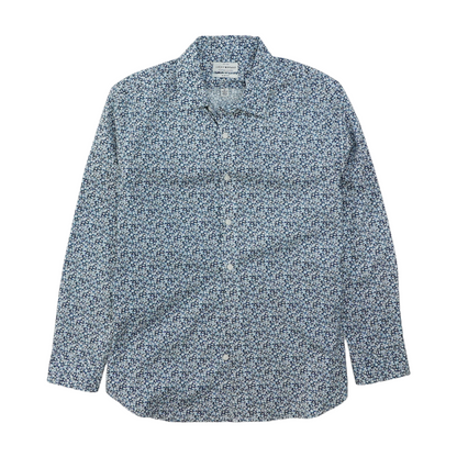 Blue Floral Long Sleeve Button Down