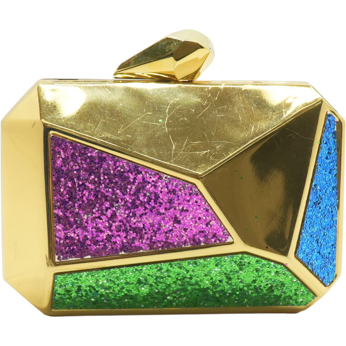 Kotur Pearce Minaudiere in Gold with Multicolor Glitter – Image 2
