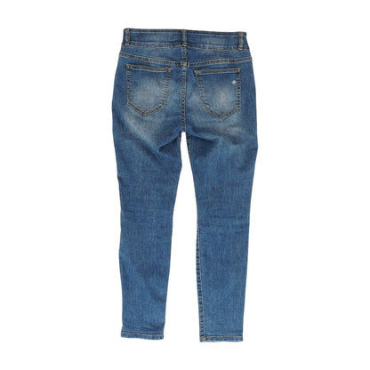 Blue Solid Low Rise Skinny Leg Jeans