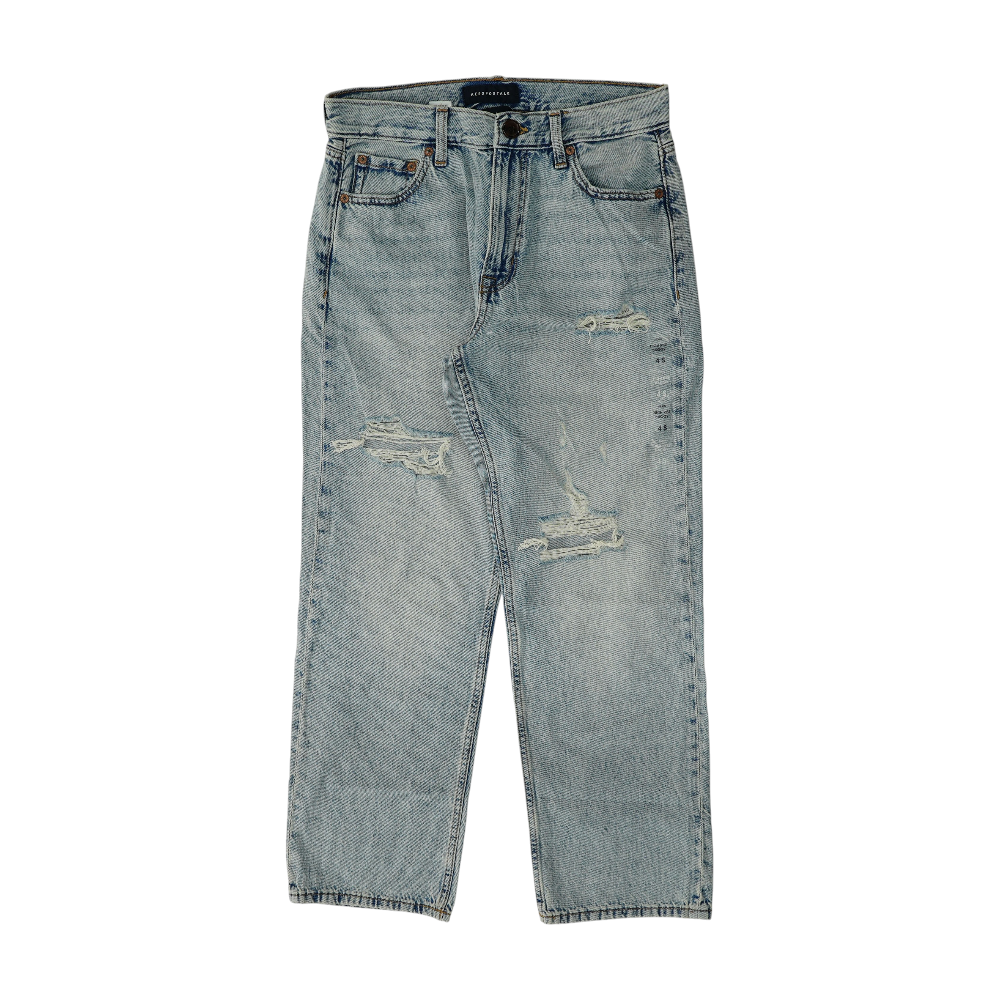 Blue Short Relaxed Jeans