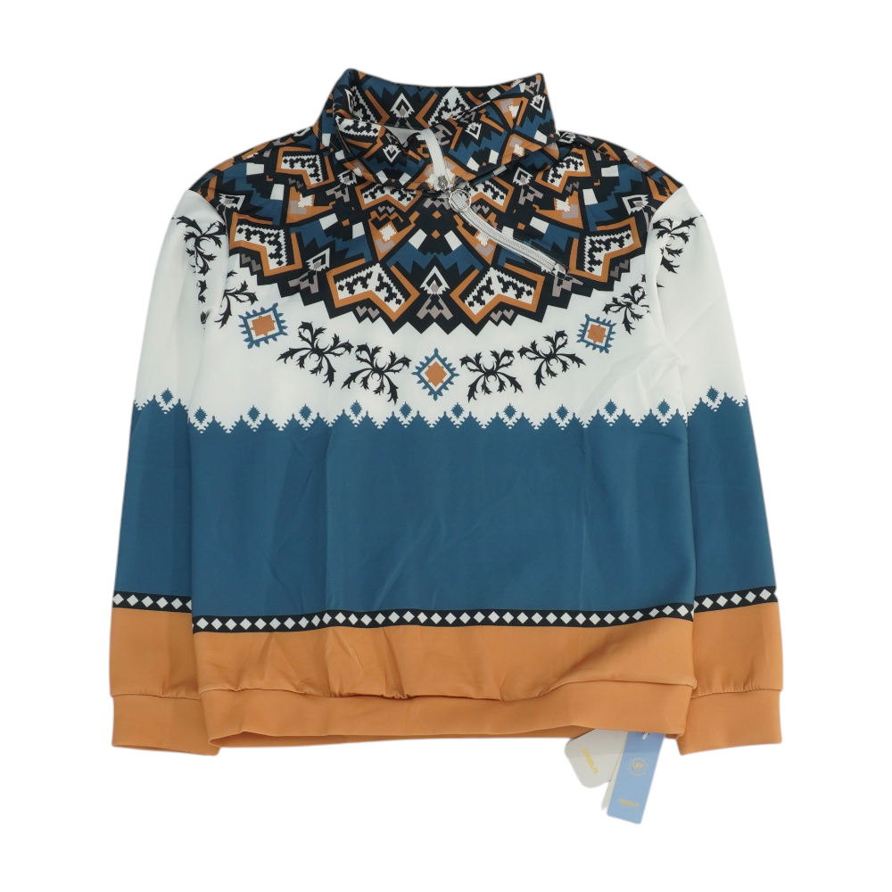 Multi Abstract 1/4 Zip Pullover