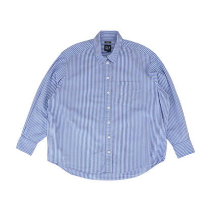 Blue Petite Striped Button Down
