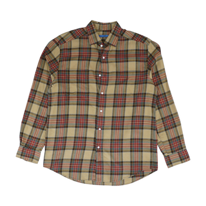 Brown Plaid Long Sleeve Button Down
