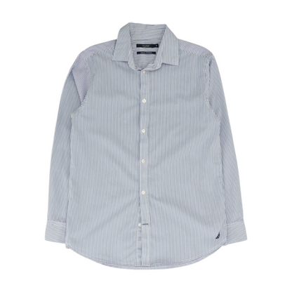 Blue Striped Long Sleeve Button Down