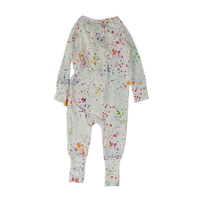 White Abstract One-Piece