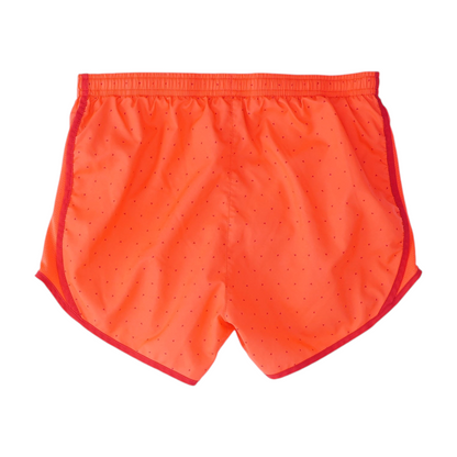 Neon Orange Geometric Active Shorts