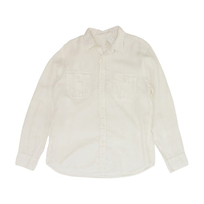 Ivory Solid Long Sleeve Button Down