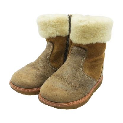 Dolce & Gabbana Brown Leather Boot with Shearling Lining – Image 1