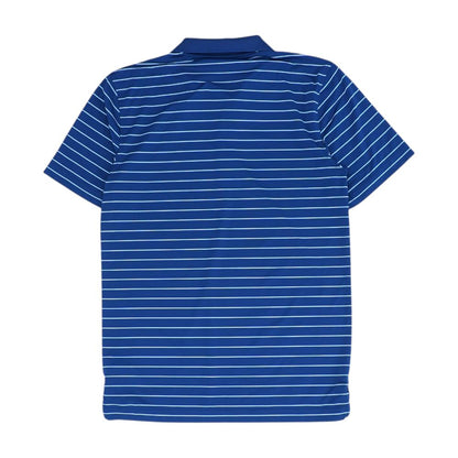Navy Striped Short Sleeve Polo