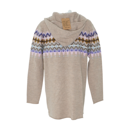 Brown Abstract Cardigan Sweater