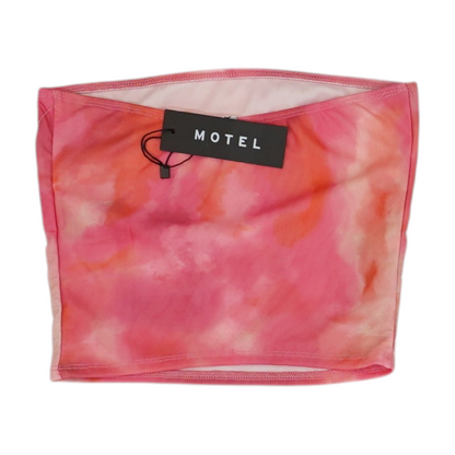 Pink Tie-Dye Cropped Blouse