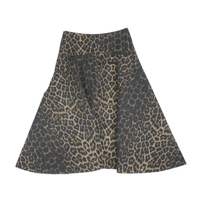 Brown Animal Print Midi Skirt