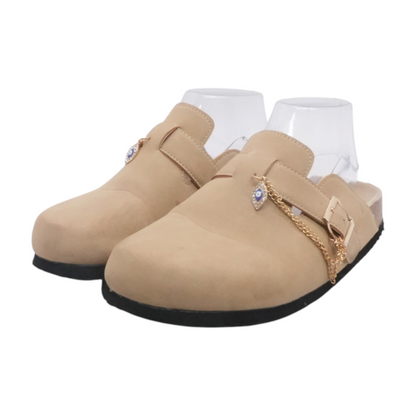 Tan Slip-On Flats
