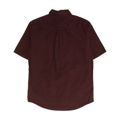 Burgundy Check Short Sleeve Button Down