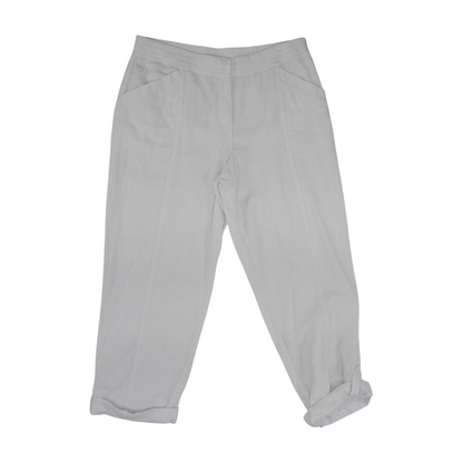 White Solid 5-Pocket Capris