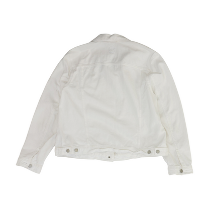 White Solid Denim Jacket