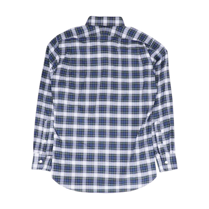 Green Plaid Long Sleeve Button Down