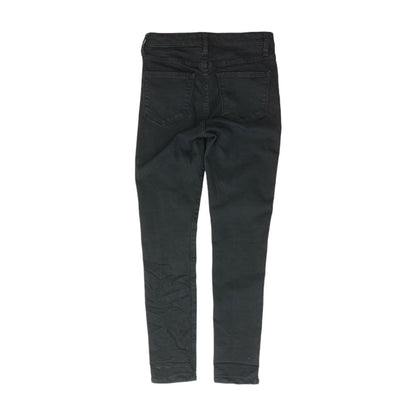 Black Solid High Rise Skinny Leg Jeans