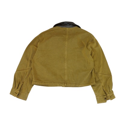 Brown Solid Denim Jacket