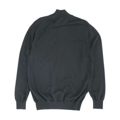 Black Solid 1/4 Zip Sweater